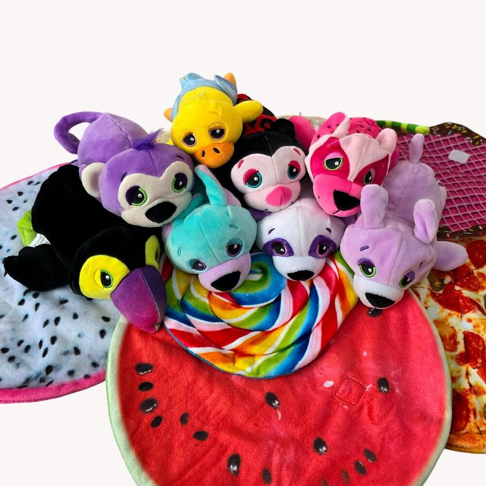 8 Cutetitos Plush Toy Lot Food Wrap Stuffed Animal Dog Monkey Duck Bear Bird Bug